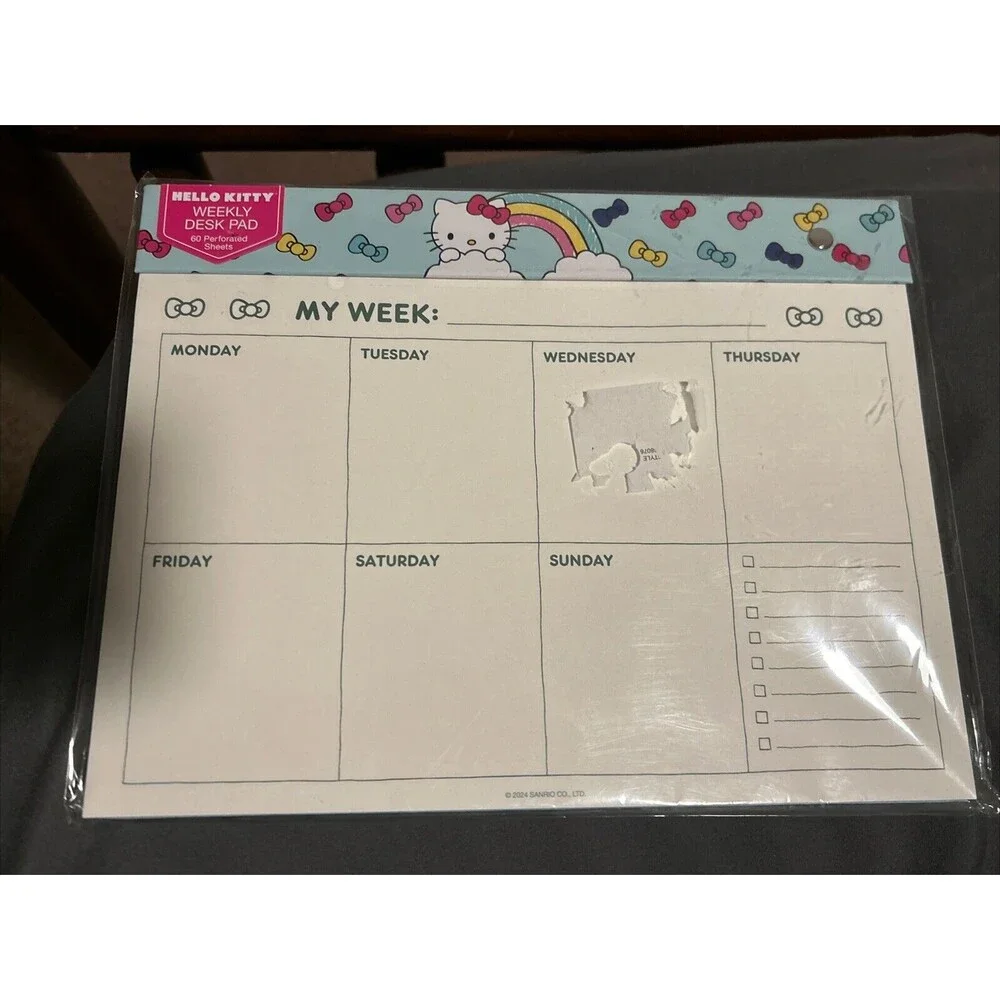 Hello Kitty And Friends Rainbow Weekly Calendar Desk Pad - 60 Sheets *NEW*